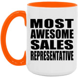 Most Awesome Sales Representative - 15oz Accent Mug Orange