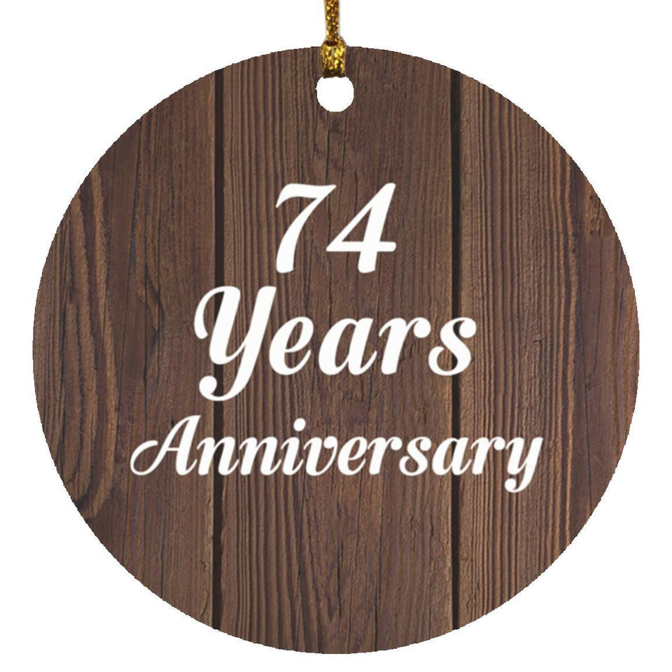 74th Anniversary 74 Years Anniversary - Circle Ornament D
