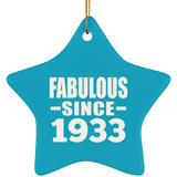 91st Birthday Fabulous Since 1933 - Star Ornament