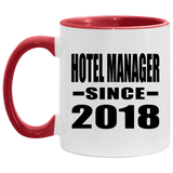 Hotel Manager Since 2018 - 11oz Accent Mug Red