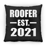 Roofer Established EST. 2021 - Throw Pillow Black
