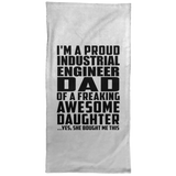 Proud Industrial Engineer Dad Of Awesome Daughter - Hand Towel