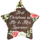 First Christmas As Mr & Mrs Lawrence - Star Ornament A