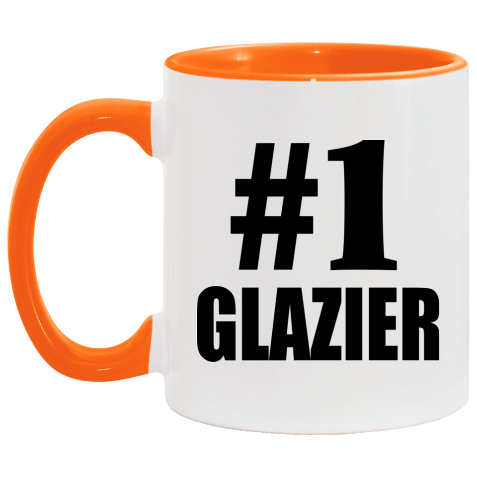 Number One #1 Glazier - 11oz Accent Mug Orange