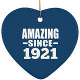 103rd Birthday Amazing Since 1921 - Heart Ornament