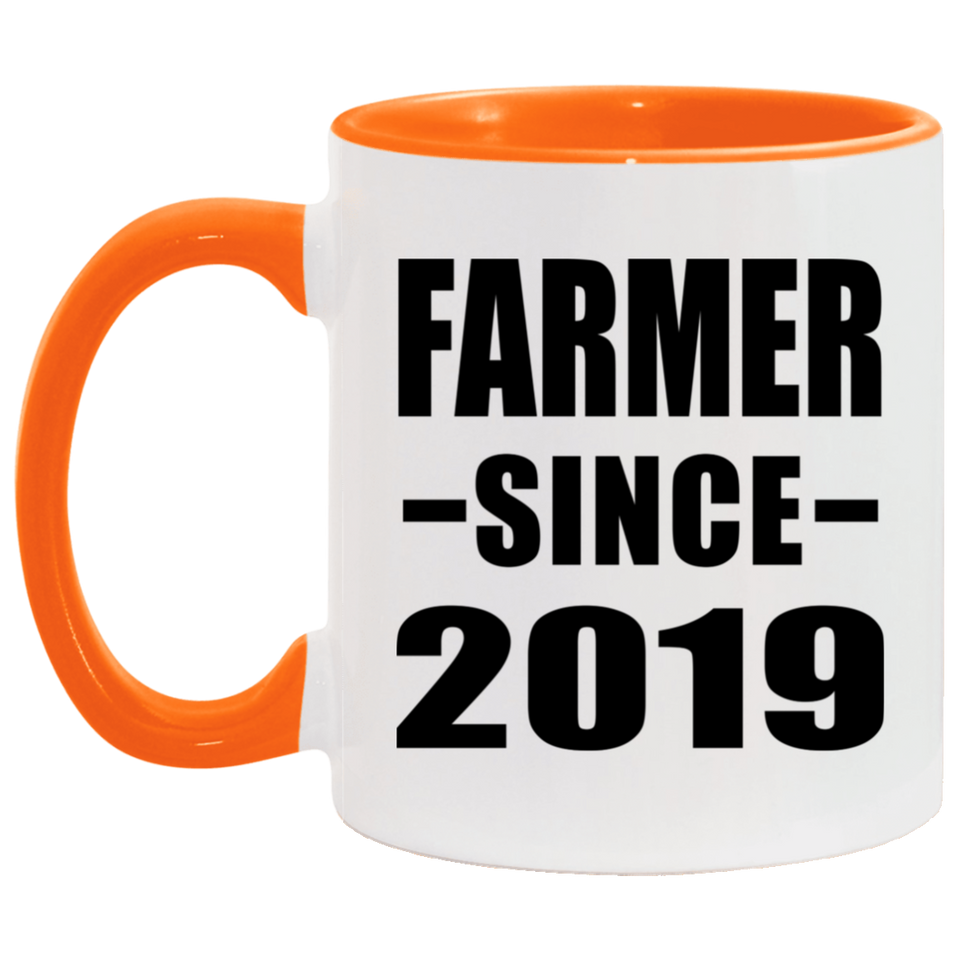 Farmer Since 2019 - 11oz Accent Mug Orange