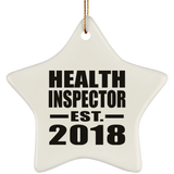 Health Inspector Established EST. 2018 - Star Ornament