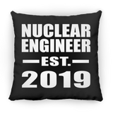 Nuclear Engineer Established EST. 2019 - Throw Pillow Black