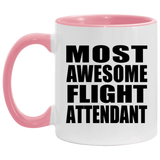 Most Awesome Flight Attendant - 11oz Accent Mug Pink