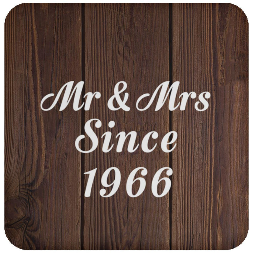 58th Anniversary Mr & Mrs Since 1966 - Drink Coaster D