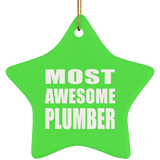 Most Awesome Plumber - Star Ornament