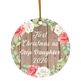 First Christmas As Step Daughter 2020 - Circle Ornament B