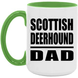 Scottish Deerhound Dad - 15oz Accent Mug Green