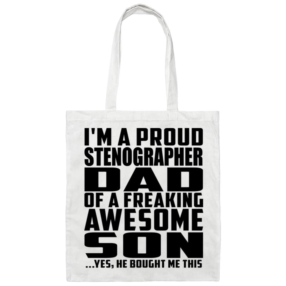 Proud Stenographer Dad Of Awesome Son - Tote Bag White