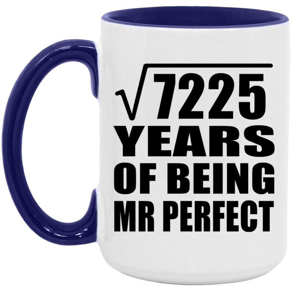 85th Anniversary Square Root of 7225 Years of Mr Perfect - 15oz Accent Mug Purple