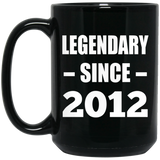 12th Birthday Legendary Since 2012 - 15oz Coffee Mug Black