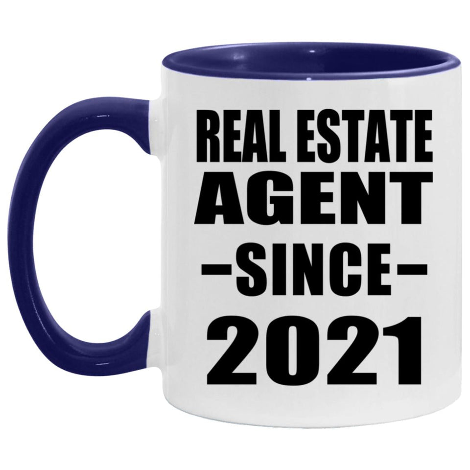 Real Estate Agent Since 2021 - 11oz Accent Mug Purple