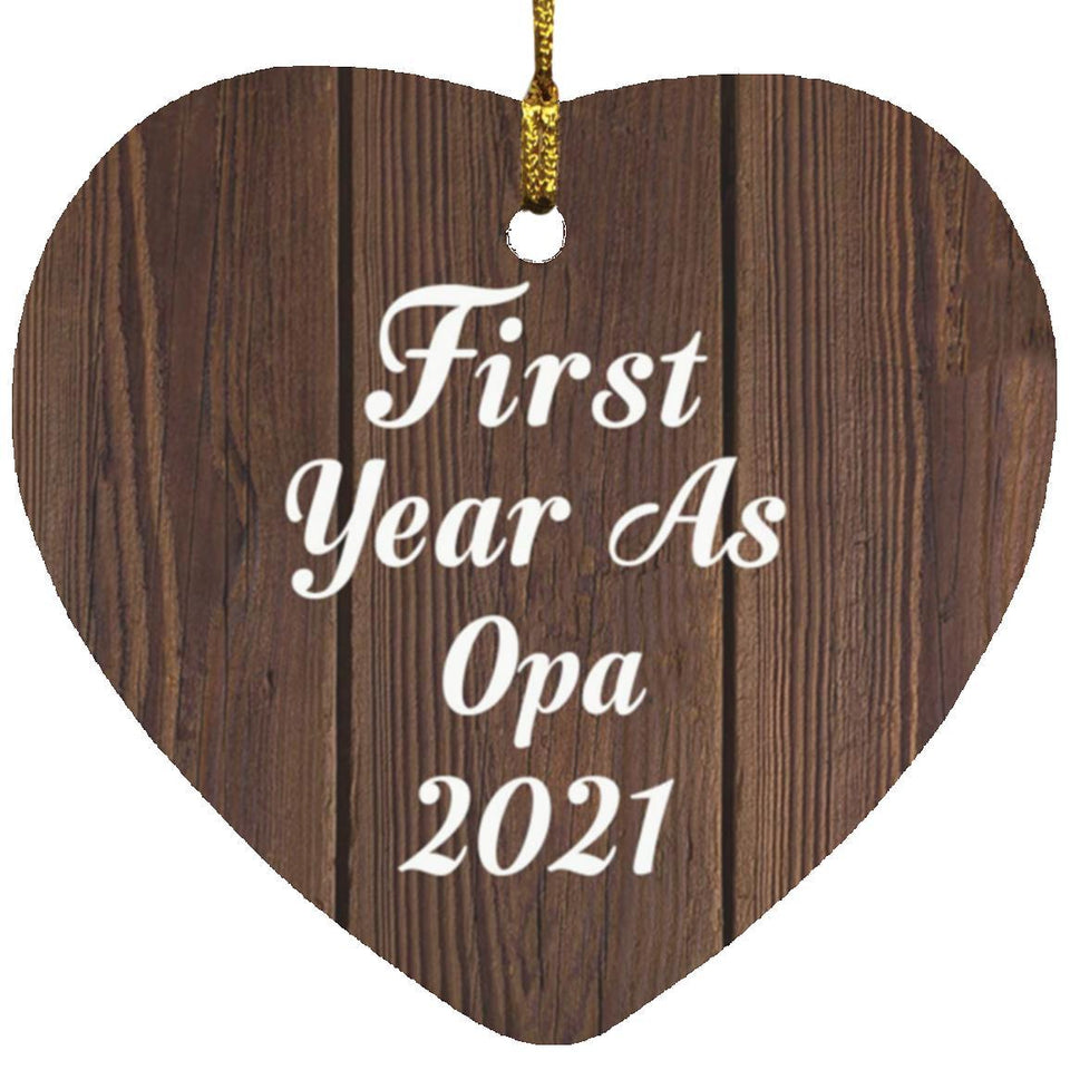 First Year As Opa 2021 - Heart Ornament D