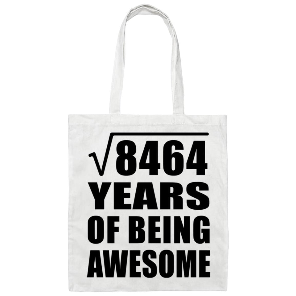 92nd Birthday Square Root of 8464 Years of Being Awesome - Tote Bag White