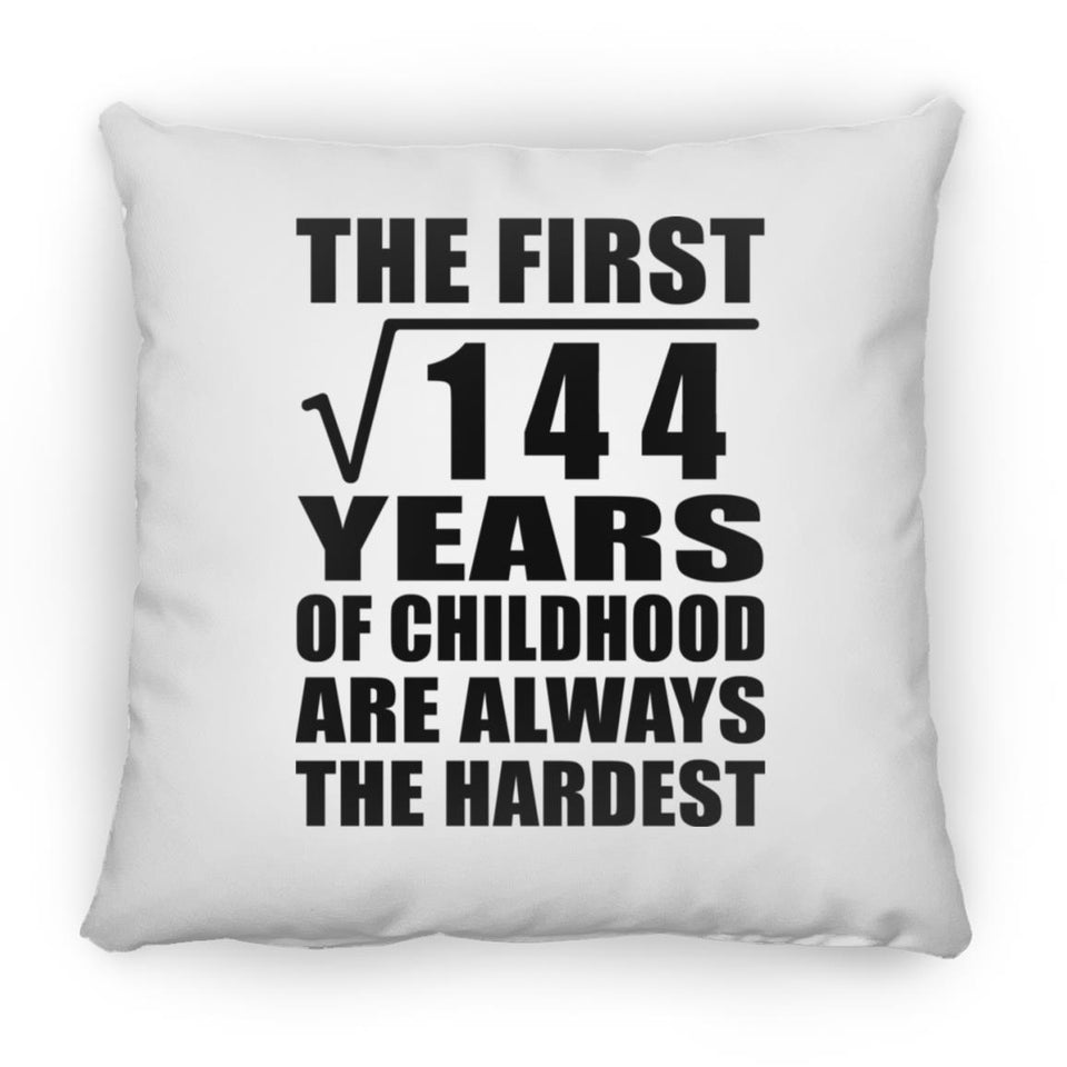 12th Birthday Square Root of 144 Years of Childhood - Throw Pillow