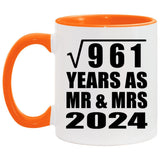 31st Anniversary Square Root of 961 Years As Mr & Mrs 2024 - 11oz Accent Mug Orange