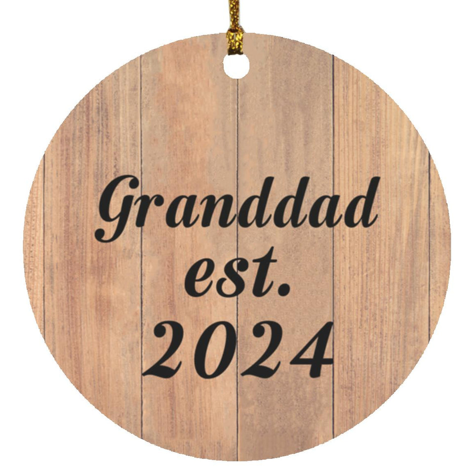 Granddad Established EST. 2024 - Circle Ornament C