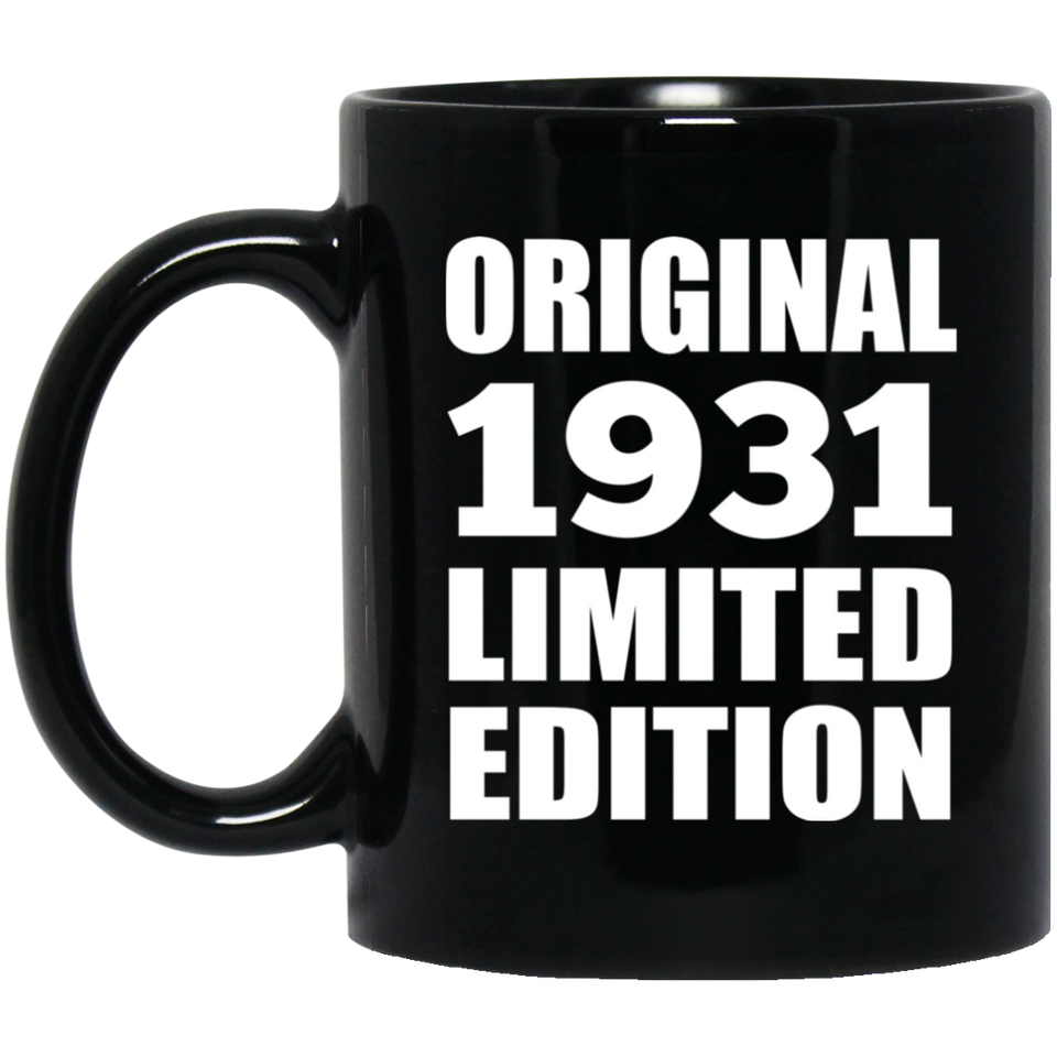 93rd Birthday Original 1931 Limited Edition - 11oz Coffee Mug Black