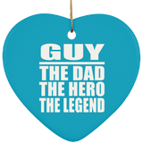 Guy The Dad The Hero The Legend - Heart Ornament