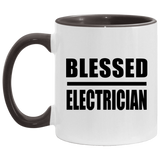 Blessed Electrician - 11oz Accent Mug Black