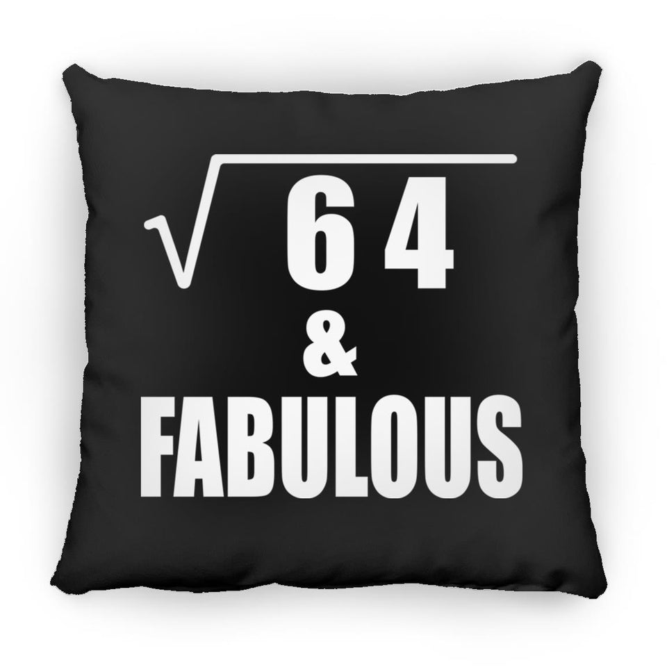 8th Birthday Square Root of 64 & Fabulous - Throw Pillow Black