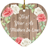 First Year As Mother In Law - Heart Ornament B