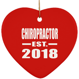 Chiropractor Established EST. 2018 - Heart Ornament