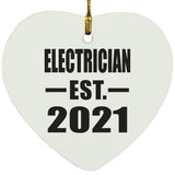Electrician Established EST. 2021 - Heart Ornament