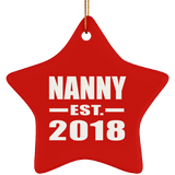 Nanny Established EST. 2018 - Star Ornament