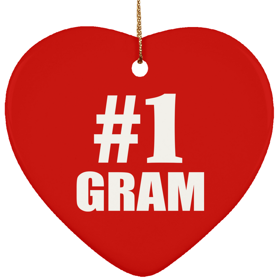Number One #1 Gram - Heart Ornament