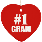 Number One #1 Gram - Heart Ornament