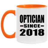 Optician Since 2018 - 11oz Accent Mug Orange