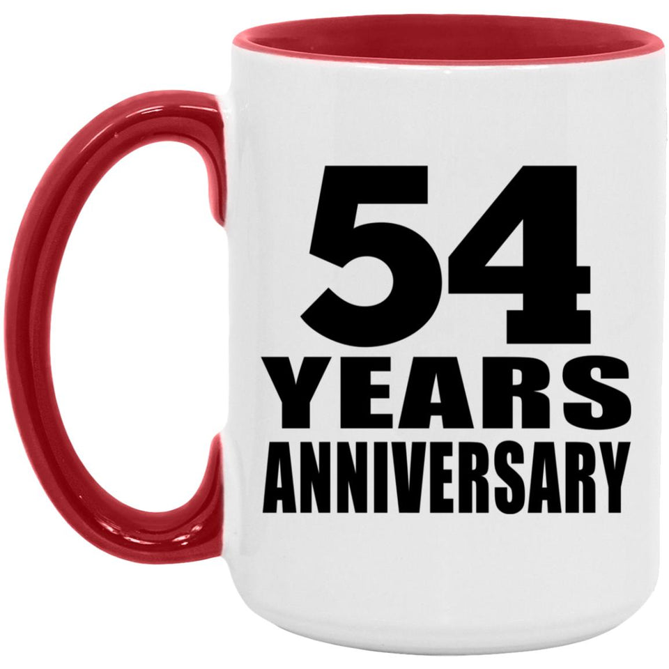 54th Anniversary 54 Years - 15oz Accent Mug Red