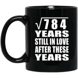 28th Anniversary Square Root of 784 Years Still In Love - 11oz Coffee Mug Black