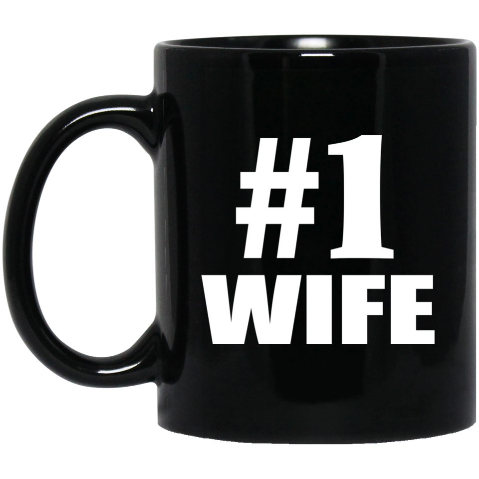 Number One #1 Wife - 11 Oz Coffee Mug Black