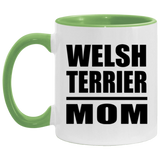 Welsh Terrier Mom - 11oz Accent Mug Green