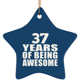37th Birthday 37 Years Of Being Awesome - Star Ornament