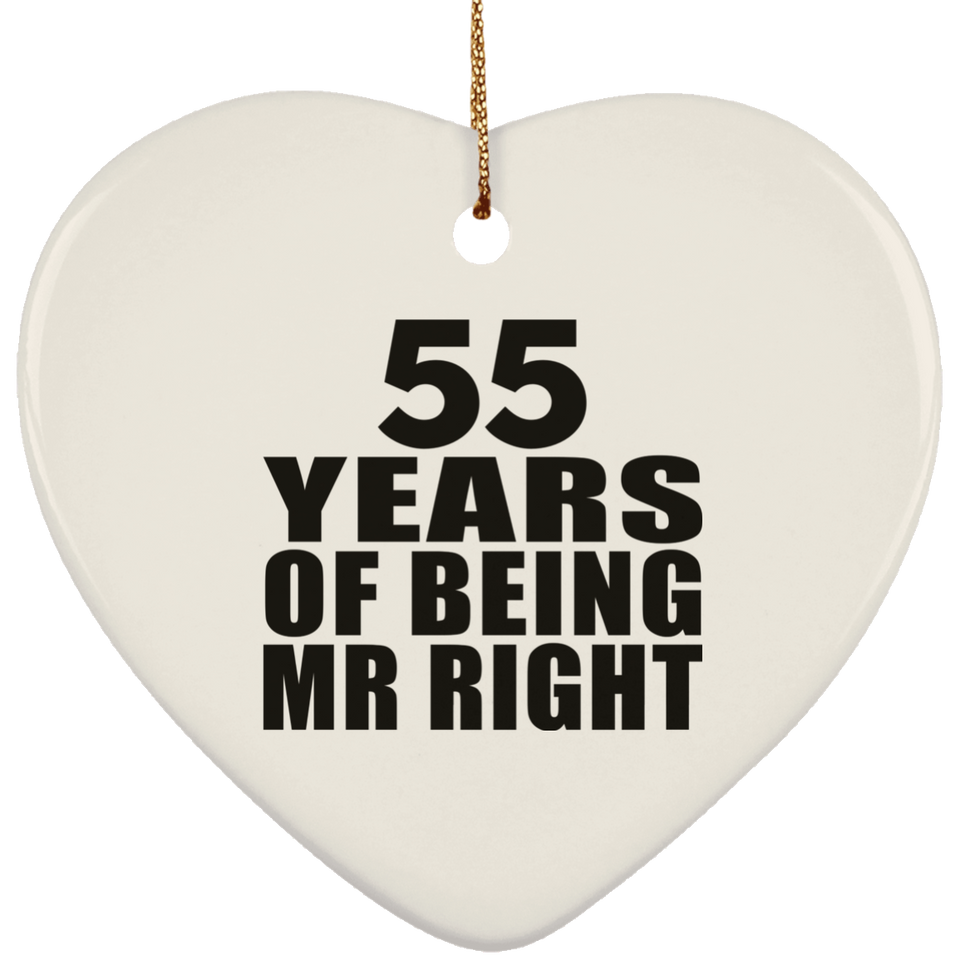55th Anniversary 55 Years Of Being Mr Right - Heart Ornament