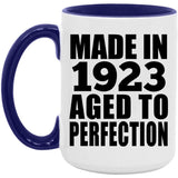 101st Birthday Made In 1923 Aged to Perfection - 15oz Accent Mug Purple