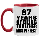 87th Anniversary 87 Years Of Being Mrs Perfect - 11oz Accent Mug Red