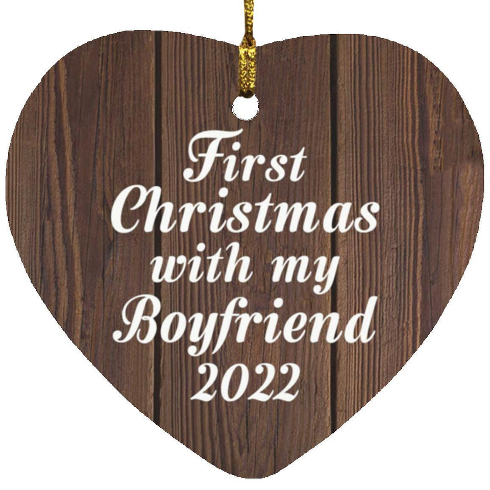 First Christmas With My Boyfriend 2022 - Heart Ornament D