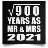 30th Anniversary Square Root of 900 Years As Mr & Mrs 2021 - Poster Square