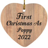 First Christmas As Poppy 2022 - Heart Ornament C