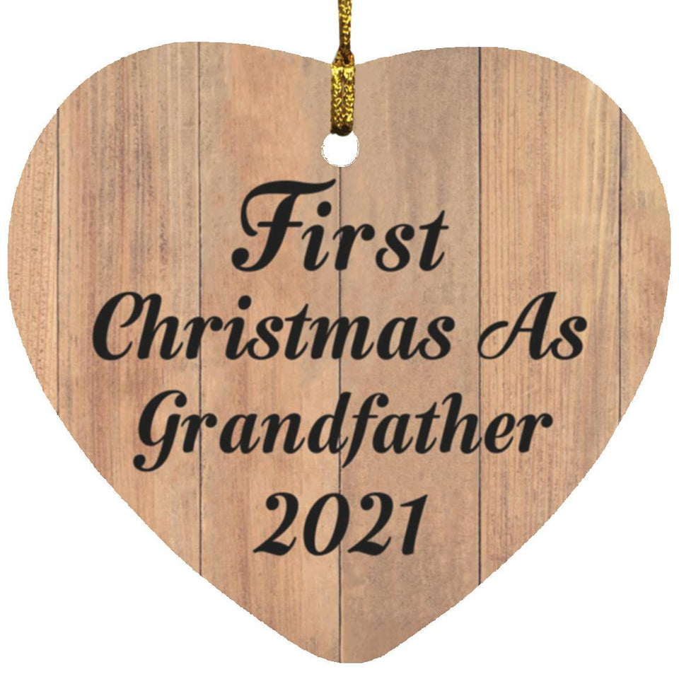 First Christmas As Grandfather 2021 - Heart Ornament C