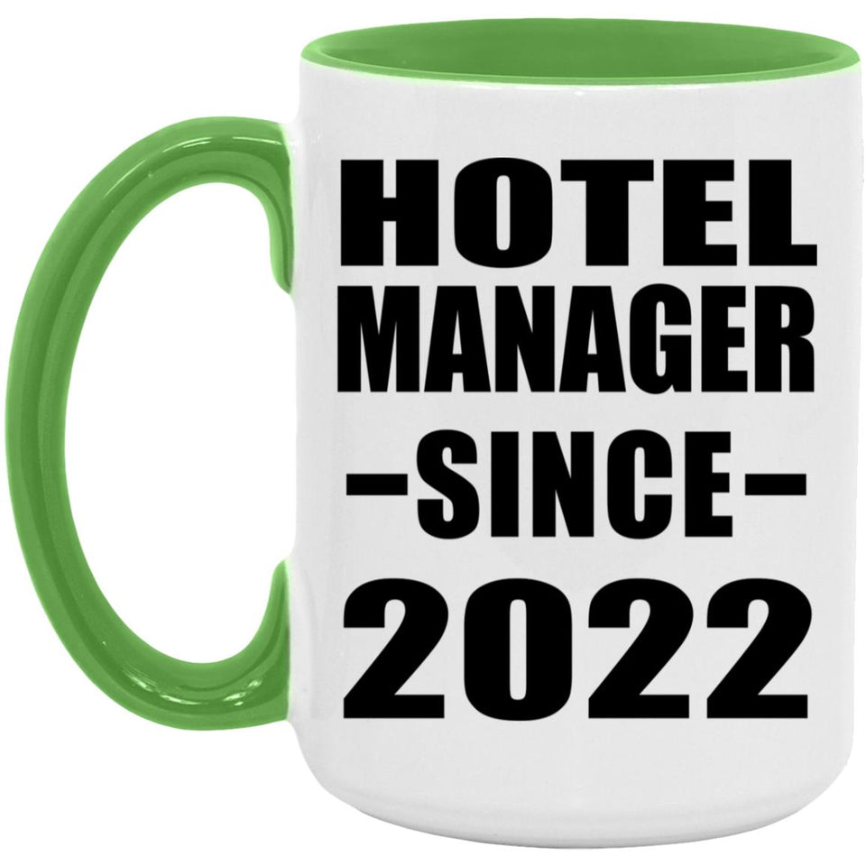 Hotel Manager Since 2022 - 15oz Accent Mug Green